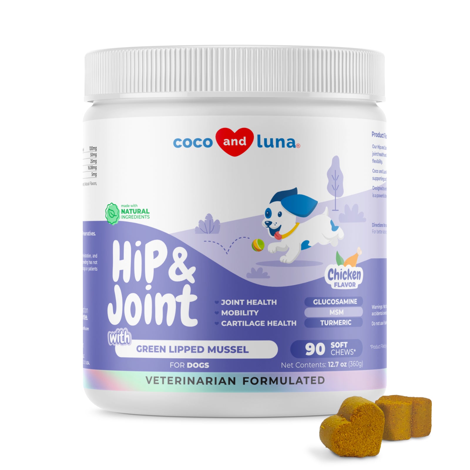 Joint Supplement for Dogs - Green Lipped Mussel - Glucosamine - Turmeric - MSM