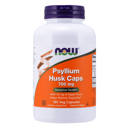 NOW Foods Cáscara De Psyllium, 700 Mg, 180 Cápsulas Vegetales