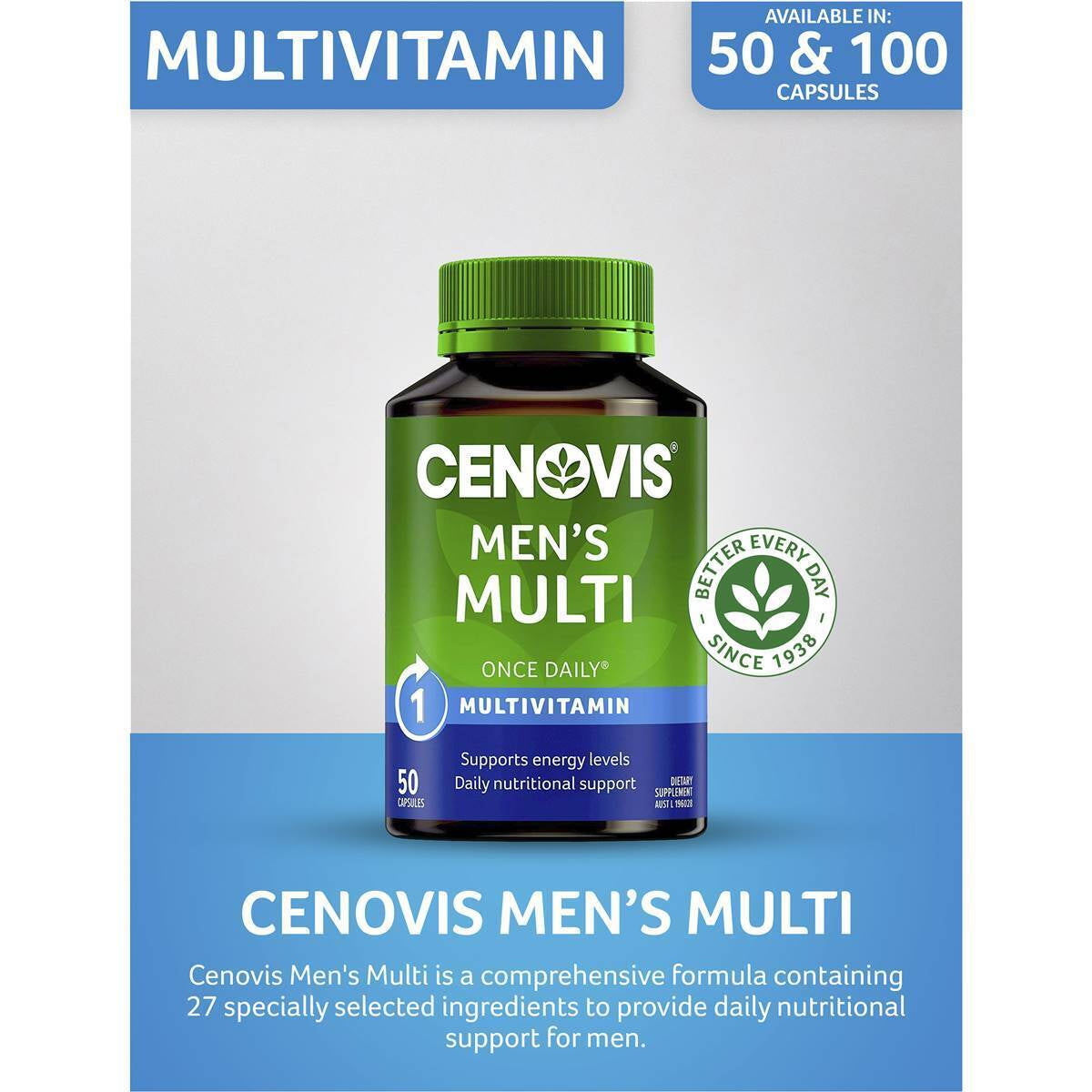 CENOVIS MEN’S MULTI 50 CAPSULES