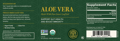 Global Healing Aloe Vera Gel Supplement - Supports Digestion - 60 Capsules