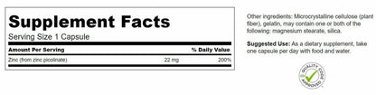 SWANSON Zinc Picolinate 22 Mg 2 X 60 Caps.