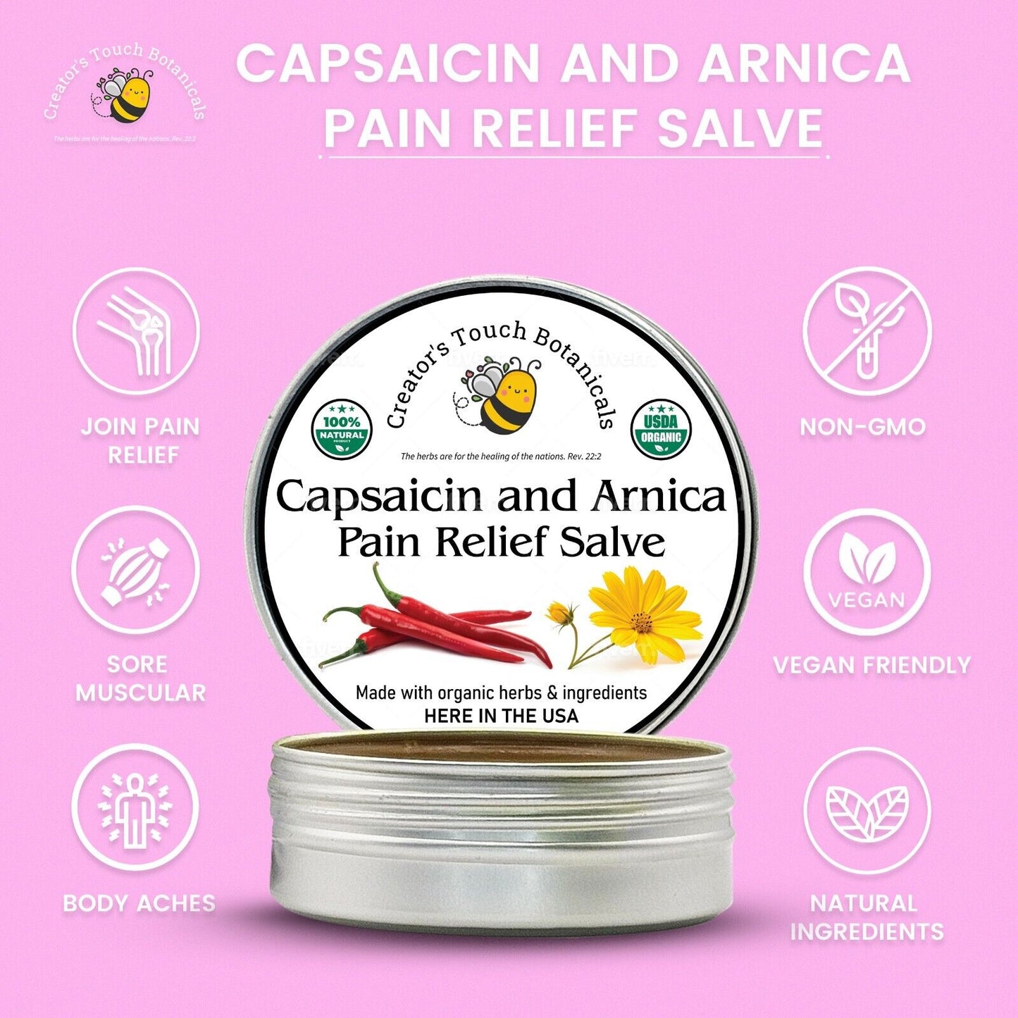 Extra Strength Cayenne (Capsaicin), Arnica, Sore Muscles, Back Pain Relief 2 & 4