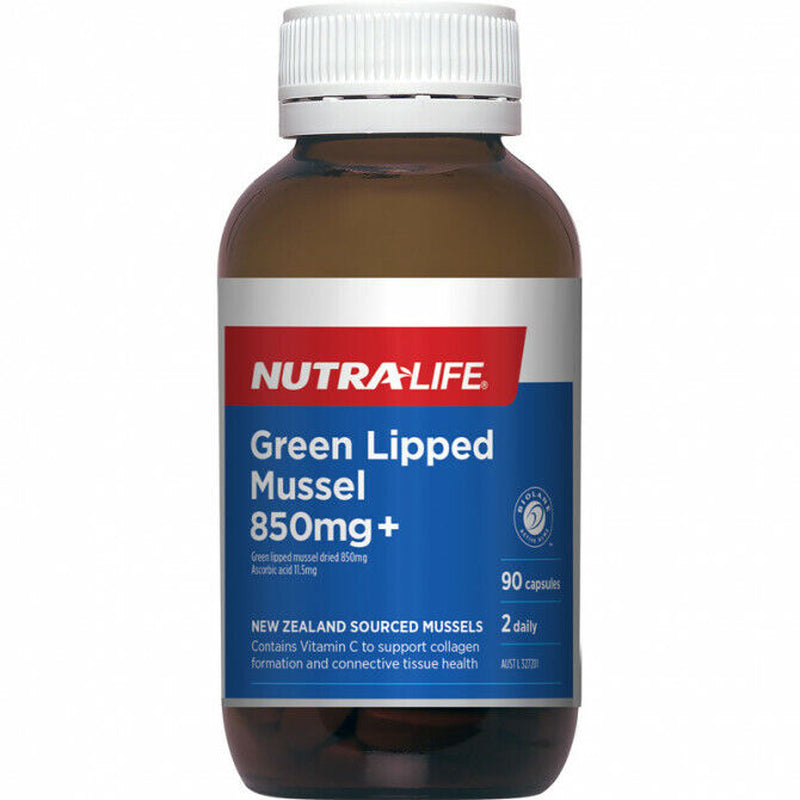 New Nutralife Green Lipped Mussel 850Mg+ 90 Capsules Nutra Life Joint Bone Care