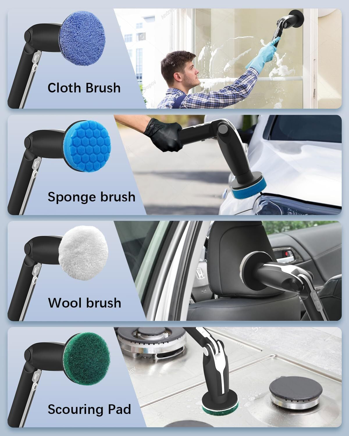 Leebein Electric Spin Scrubber, 2024 Upgraded Electric Scrubber for Cleaning, Sp