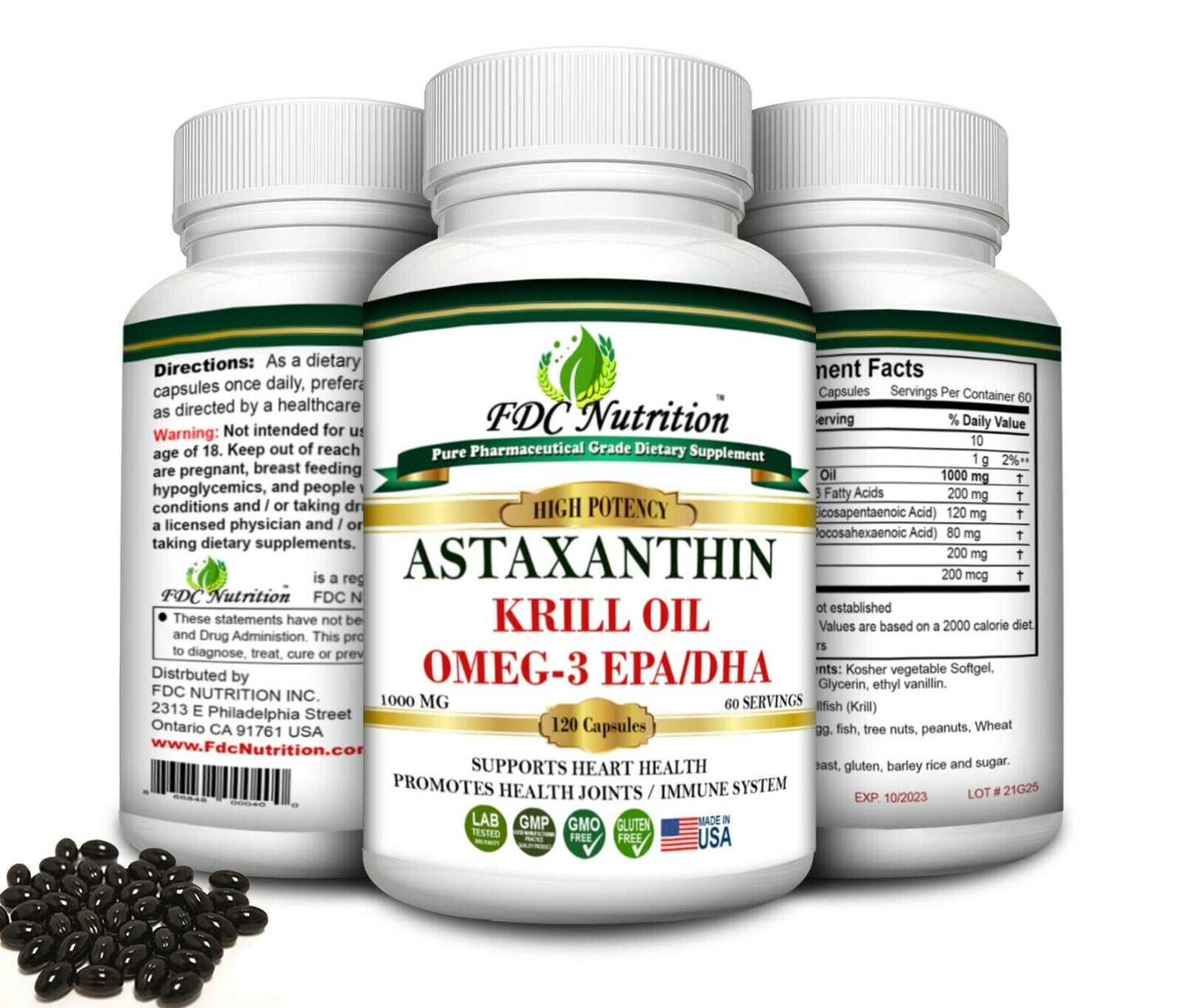 Krill Oil 1000Mg with Omega-3S EPA, DHA and Astaxanthin 120 Softgel