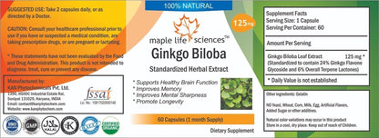 Ginkgo Biloba Leaf Extract: 24% 6% Pure & High Quality Ginkgo Extract Capsules