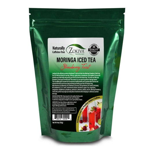 Iced Tea Moringa Strawberry Twist - the Perfect Nutritious Summery Treat 4Oz