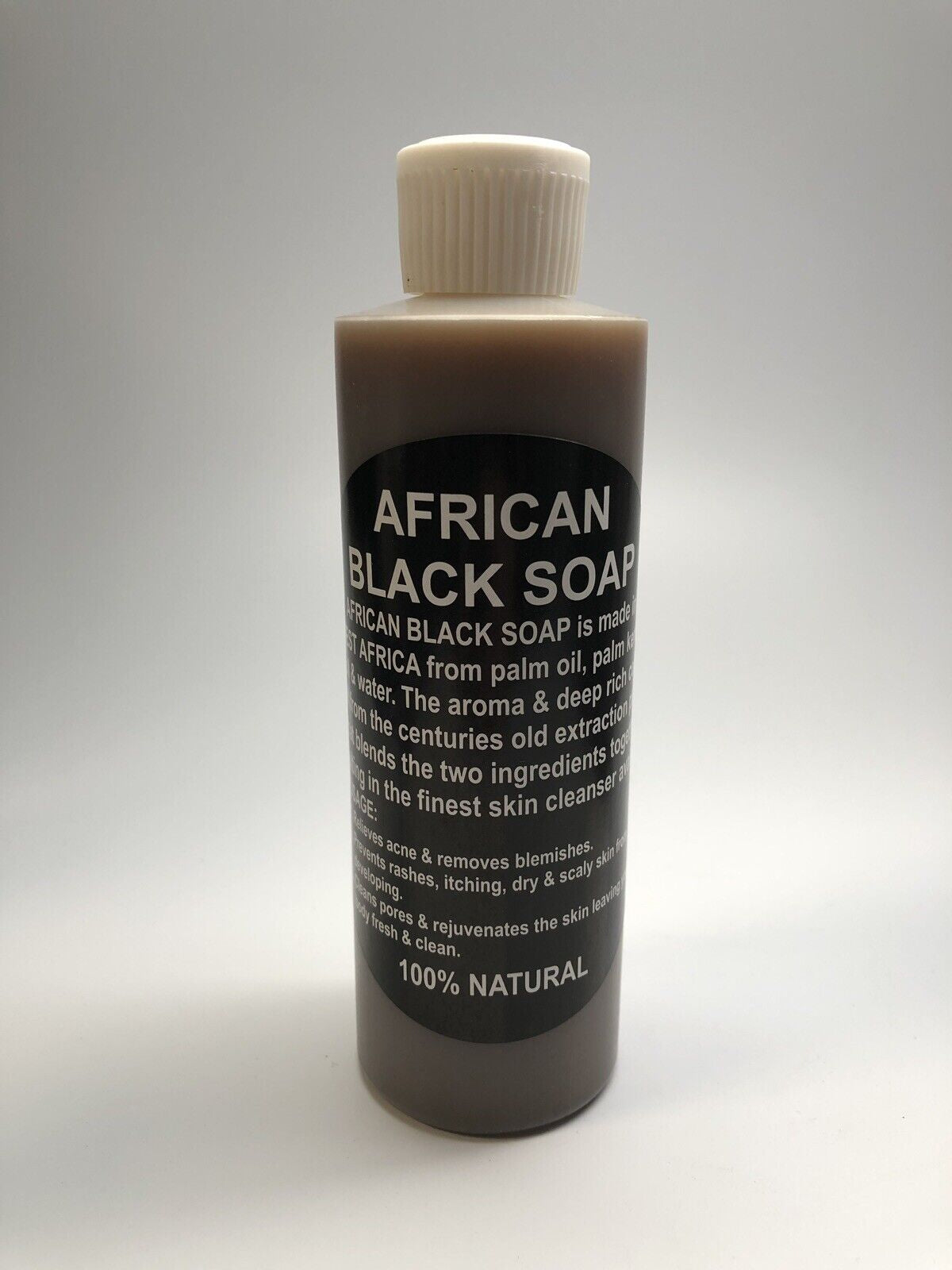 Liquid Raw African Black Soap - 100% Pure & Natural Organic Bath Body Face Wash