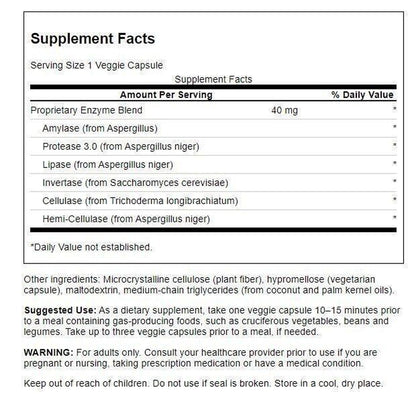 Swanson Anti-Gas Enzyme 90 Veggie Capsules