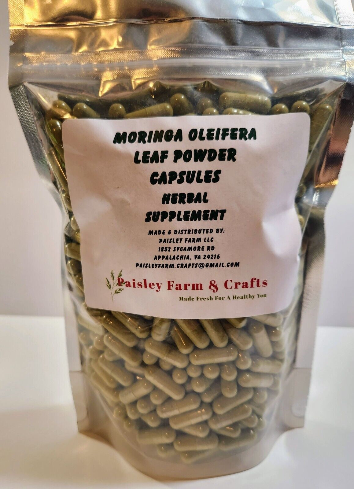 Moringa Oleifera Leaf Capsules NON GMO - All Natural - Made Fresh on Demand!