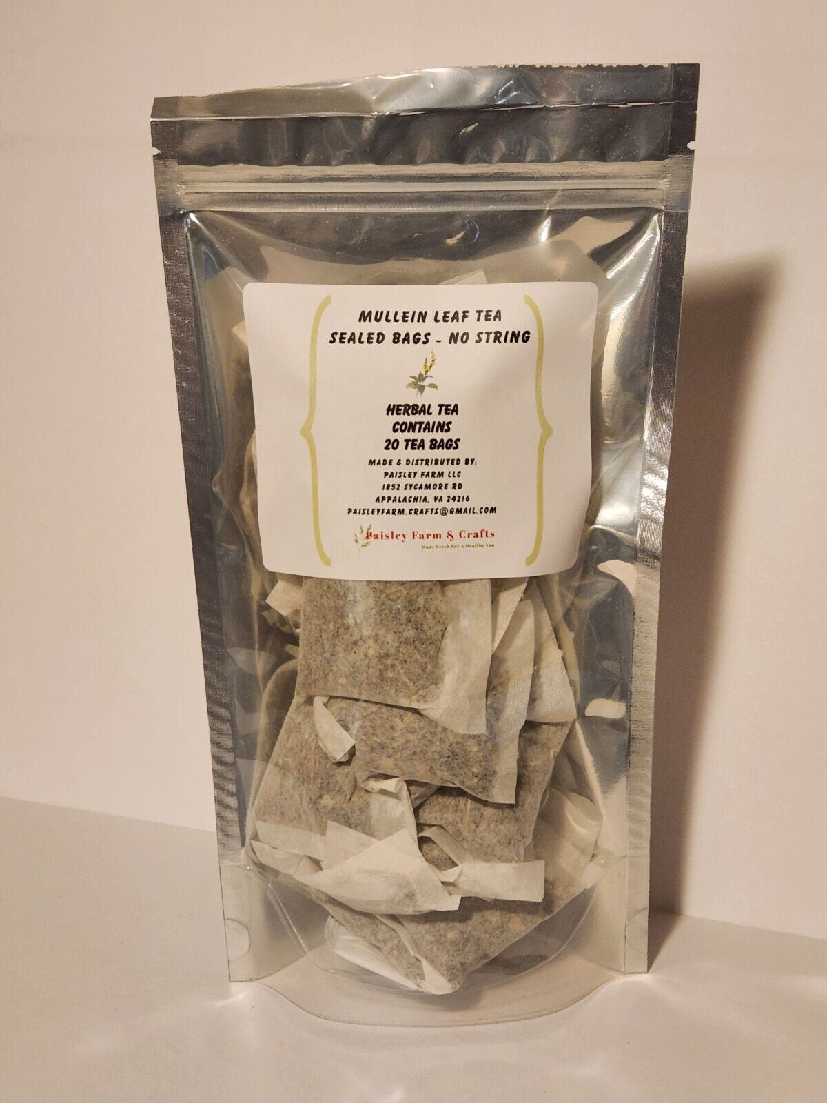 Mullein Leaf Tea Bags - All Natural Wildcrafted