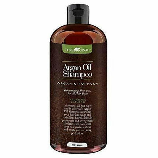 Pure Original Organic Argan Oil Shampoo; Smooths and Conditions Hair 8 Oz.