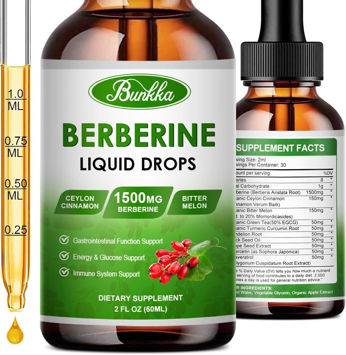 Berberine Supplement Liquid Drops 10-In-1 