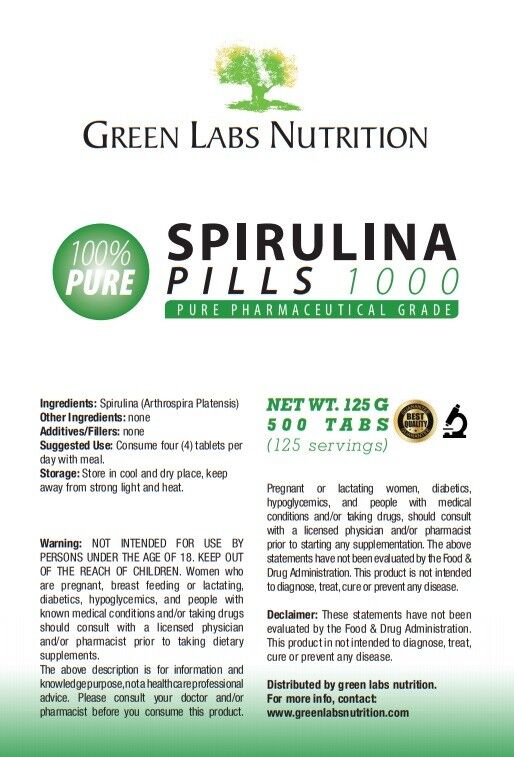 SPIRULINA TABLETS ORGANIC SUPERFOOD ALGAE