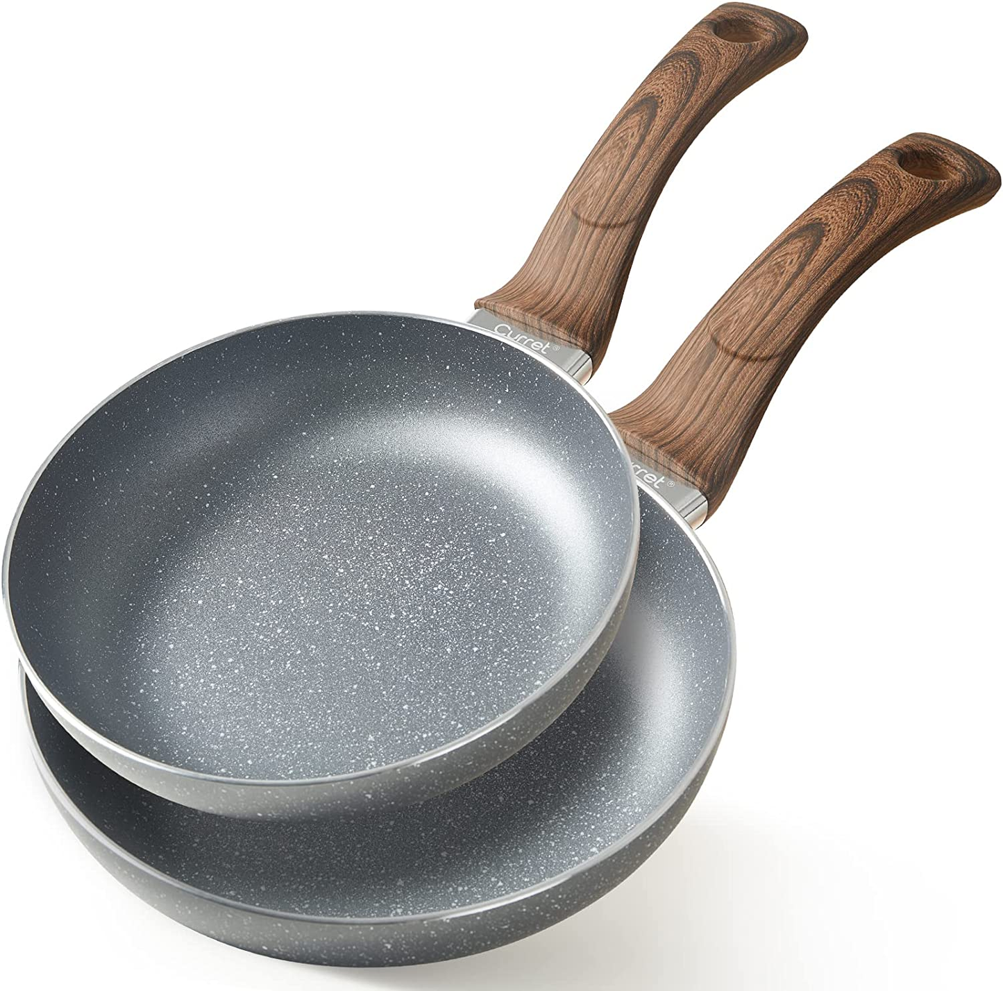 Stone Frying Pans Set 8&10 Inch, Pots and Pans Set with 100% Apeo&Pfoa-Free