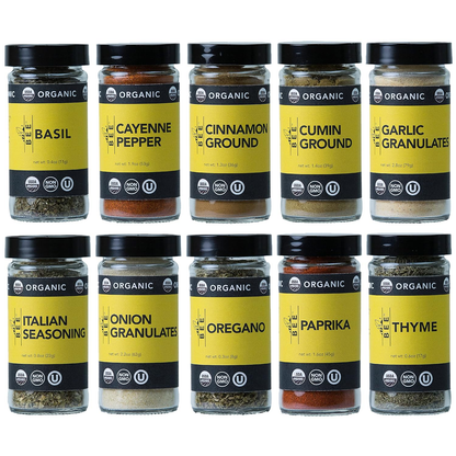 Organic Herb Spice Gift Set (Set of 10) Starter Pack