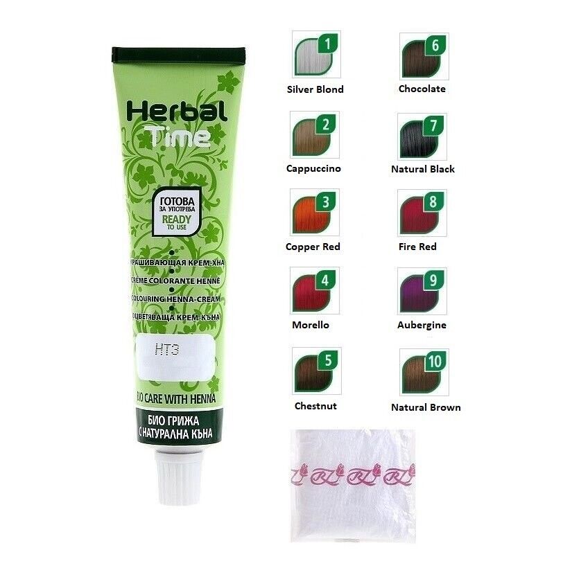 Herbal Henna Hair Coloring Cream Dye Natural Bio Colorant Colourant 75Ml