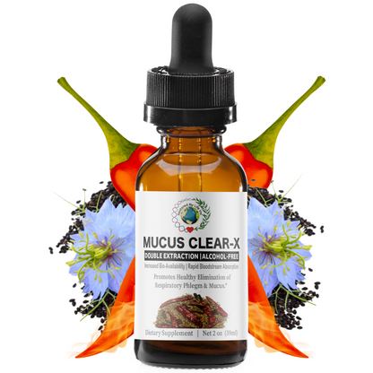 Mucus Cleanse Organic Liquid Tincture Respiratory Detox 2Oz Glass Dropper