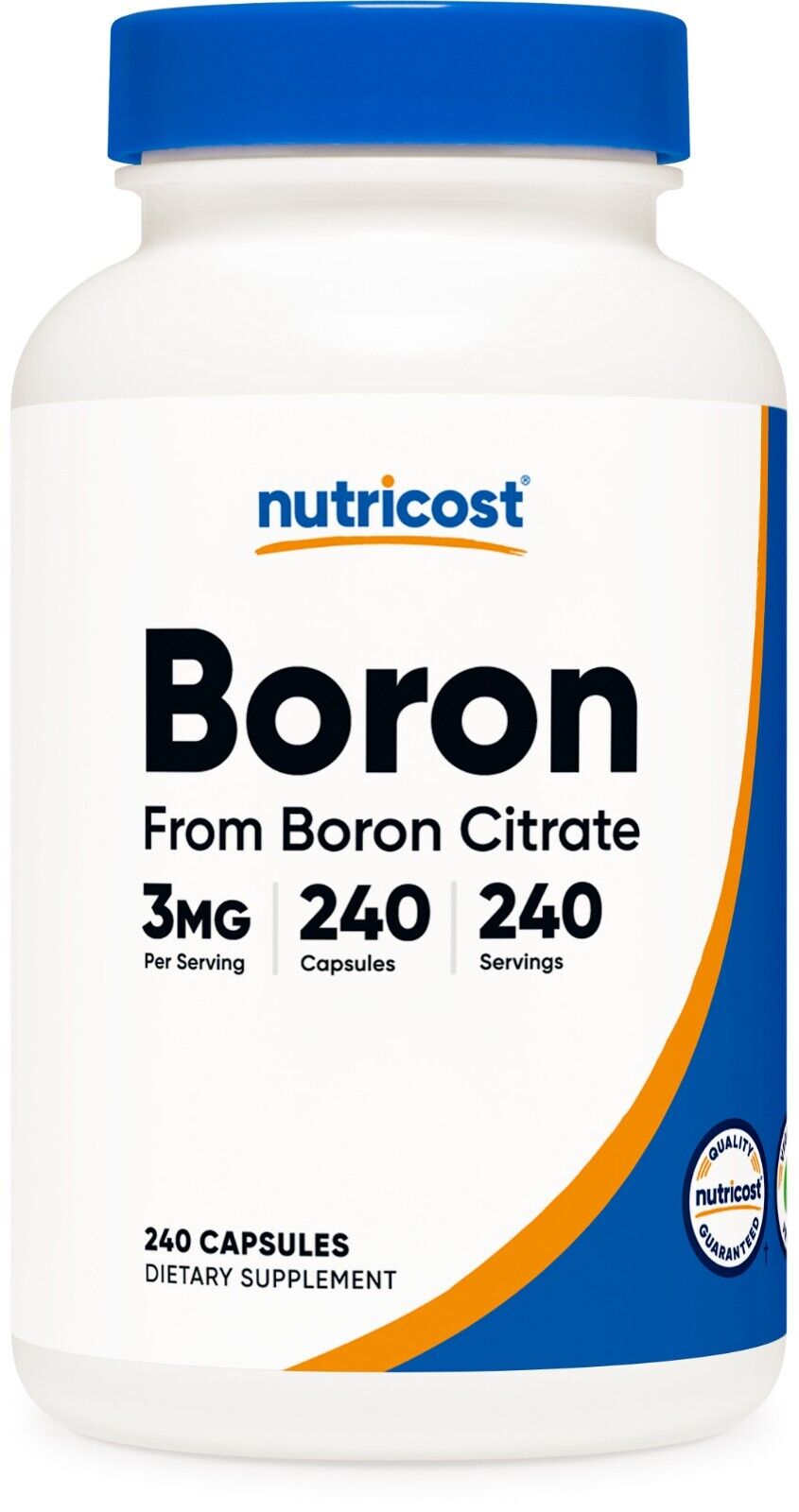 Boron 3Mg Supplement, 240 Vegetarian Capsules, Nutricost