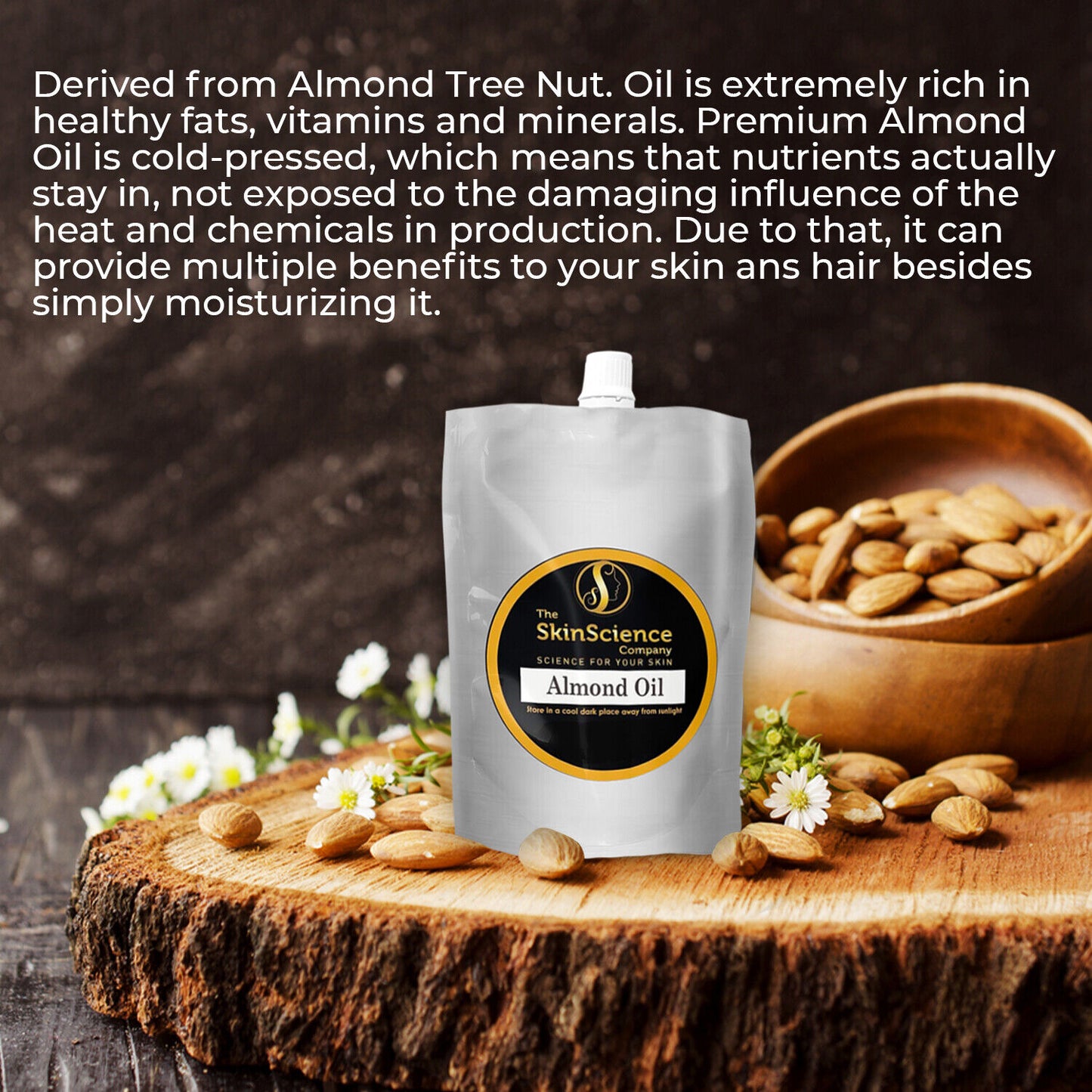 Organic Almond Sweet Oil Pure & Natural Anti-Aging Oil Cold Pressed