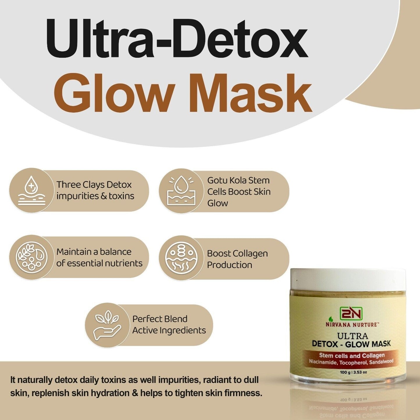 Detox Stem Cell Algae Ultra Glow Face Mask Natural