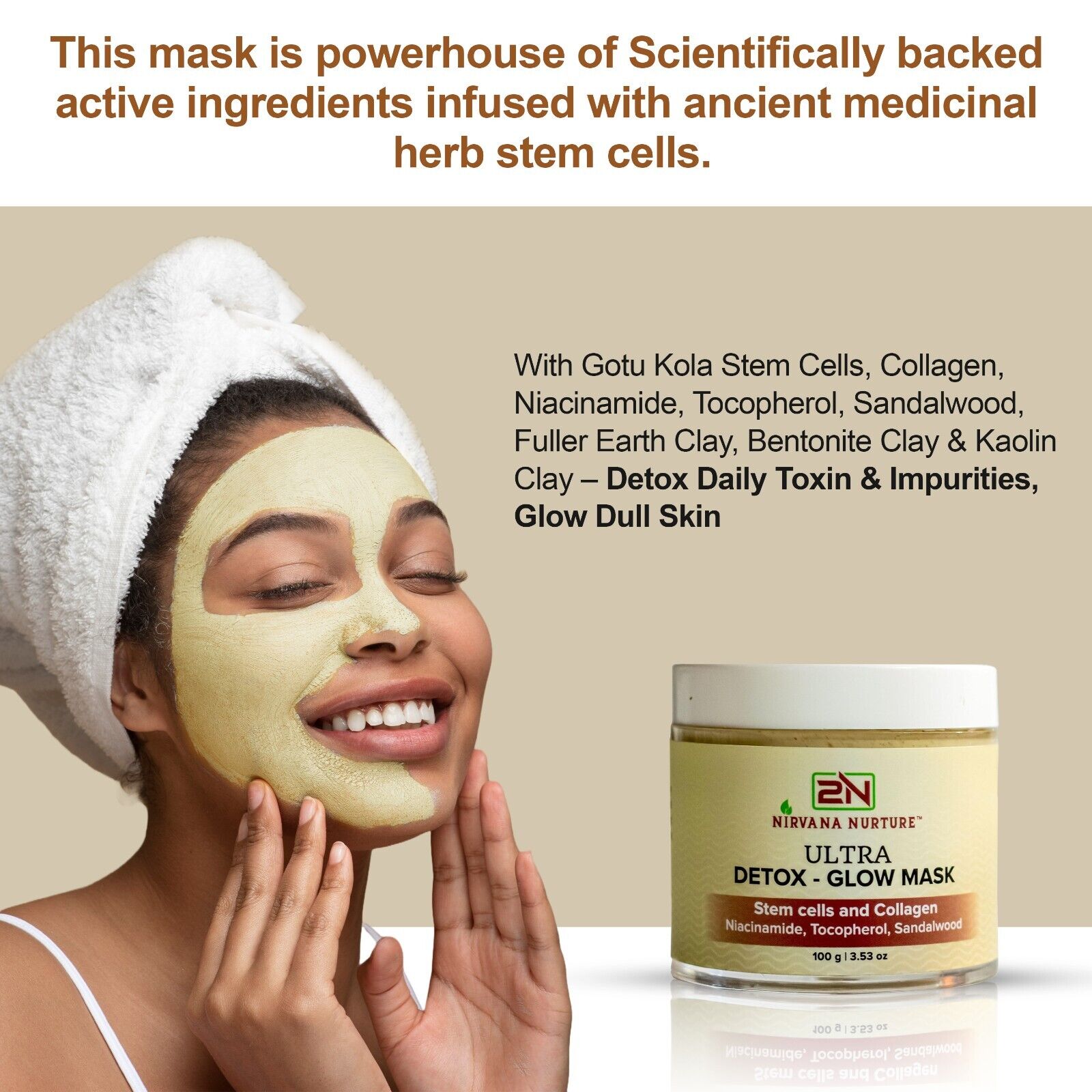 Detox Stem Cell Algae Ultra Glow Face Mask Natural