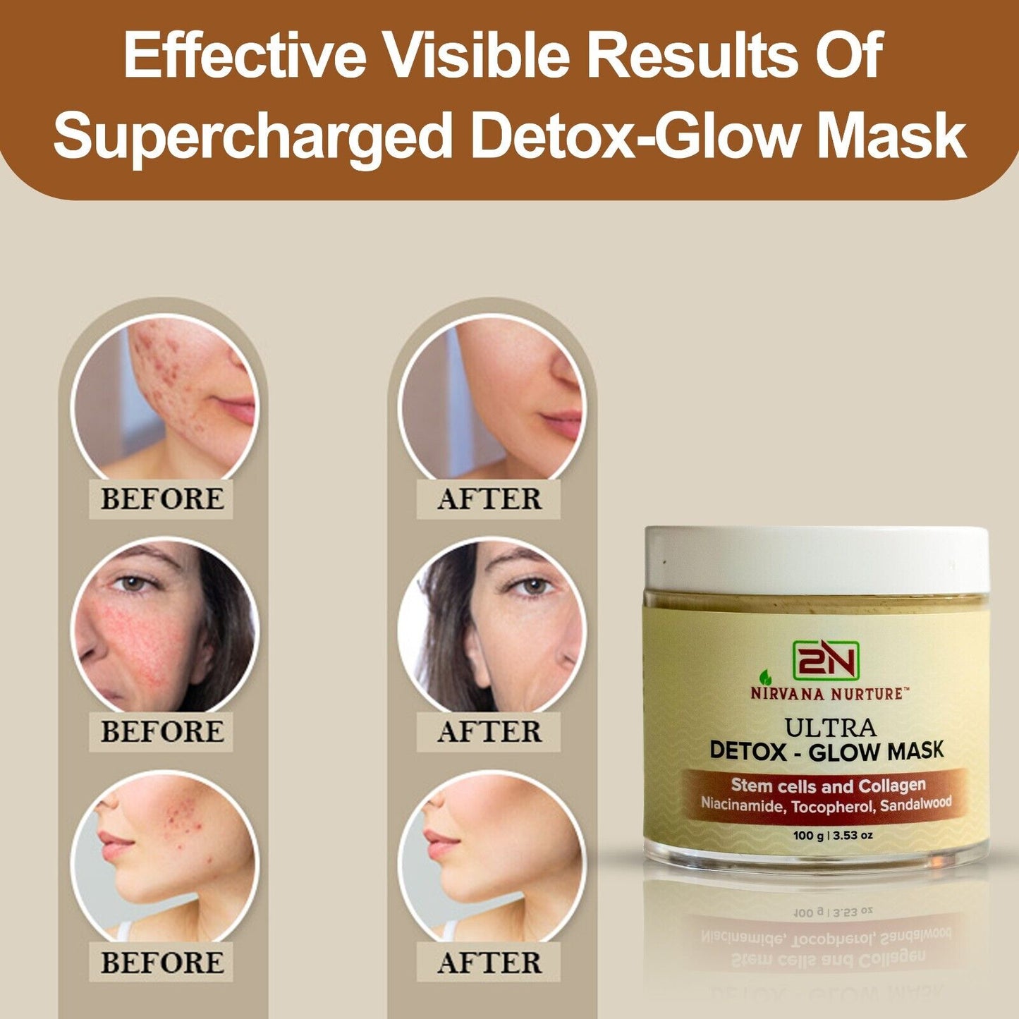 Detox Stem Cell Algae Ultra Glow Face Mask Natural