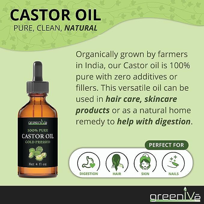 100% PURE CASTOR OIL - ORGANICALLY GROWN - COLD PRESSED - HEXANE FREE