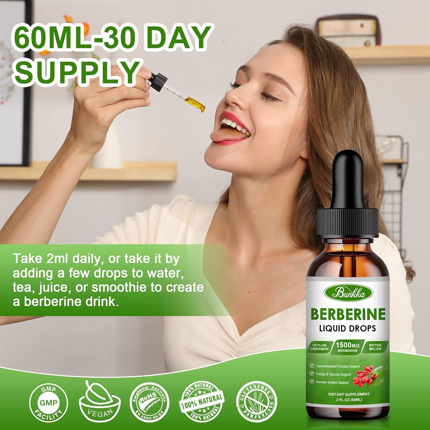 Berberine Supplement Liquid Drops 10-In-1 