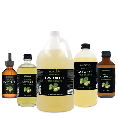 100% PURE CASTOR OIL - ORGANICALLY GROWN - COLD PRESSED - HEXANE FREE