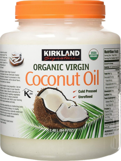 Organic Virgin Coconut Oil Unrefined Cold Pressed Chemical Free 84Oz