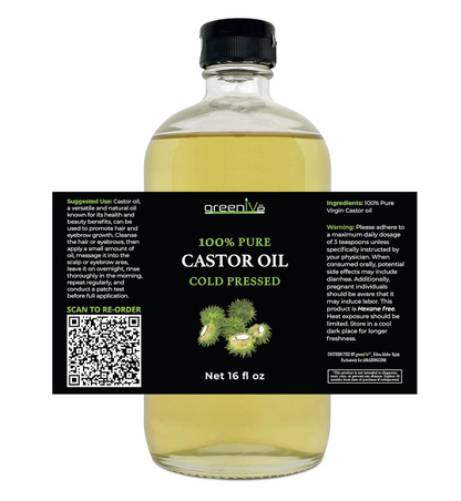 100% PURE CASTOR OIL - ORGANICALLY GROWN - COLD PRESSED - HEXANE FREE