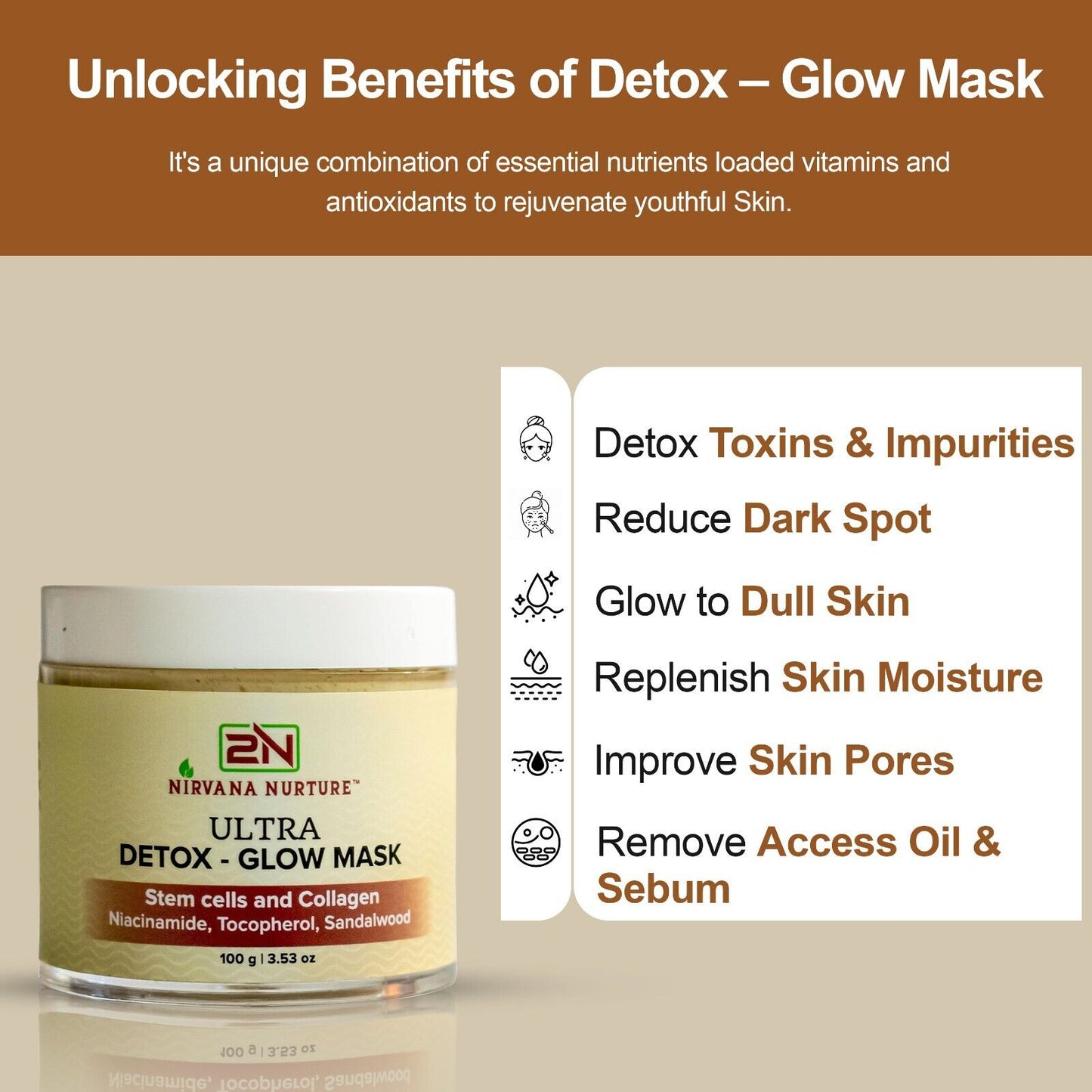 Detox Stem Cell Algae Ultra Glow Face Mask Natural