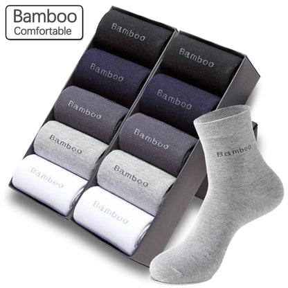 Bamboo Fiber Socks Men Casual 10 Pairs / Lot