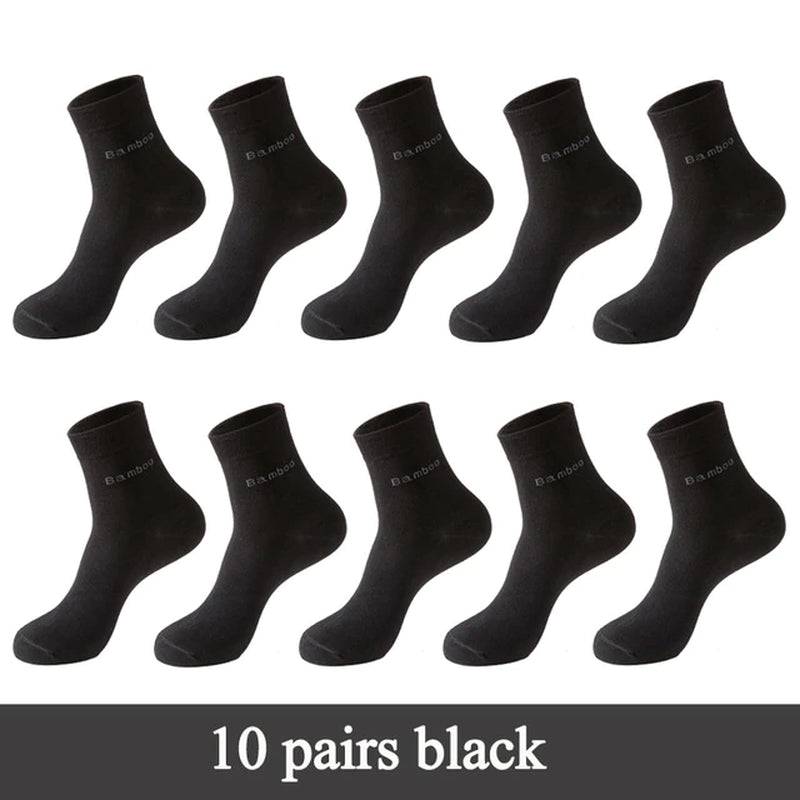 Bamboo Fiber Socks Men Casual 10 Pairs / Lot