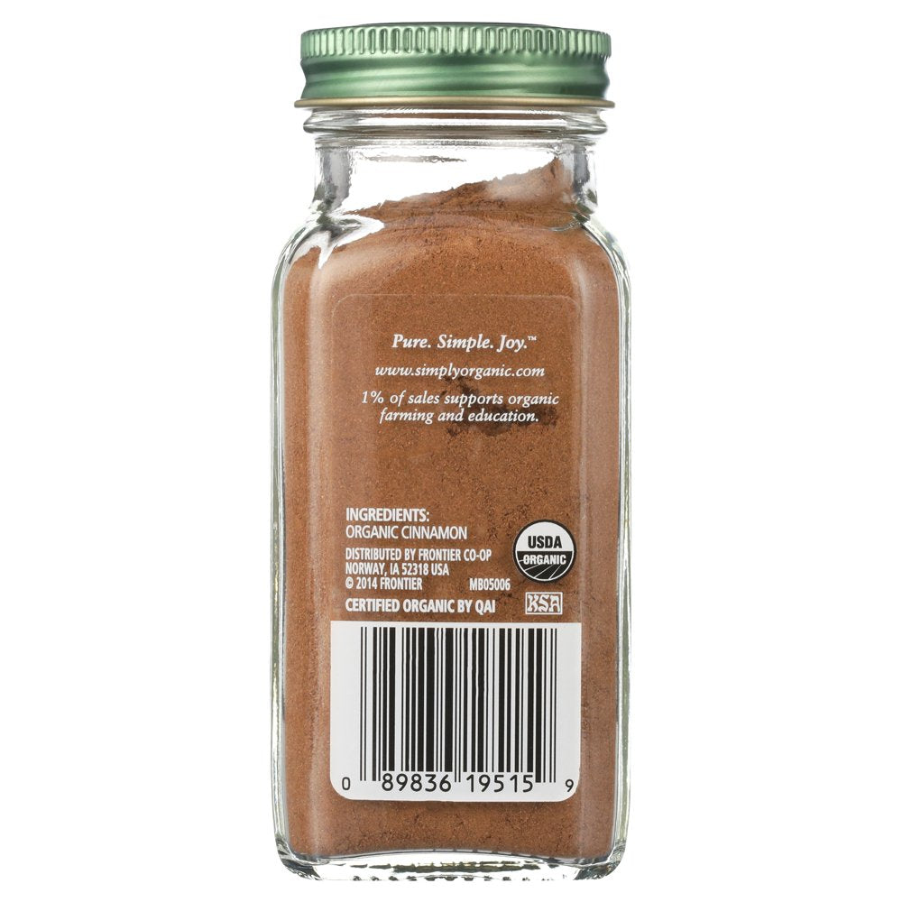 Organic Ground Ceylon Cinnamon, GMO Free 2.08 Oz Bottle