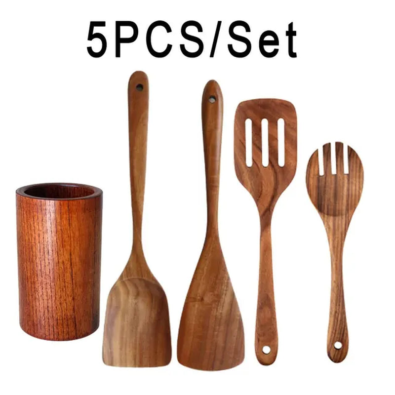 Teak Wooden Kitchen Utensils Set (Wooden Spoons)