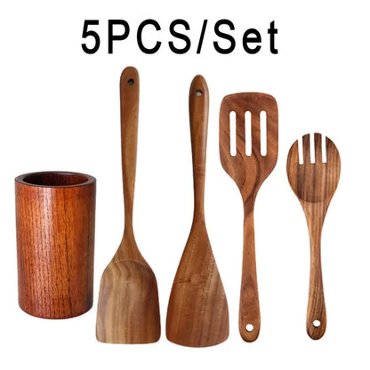 Teak Wooden Kitchen Utensils Set (Wooden Spoons)