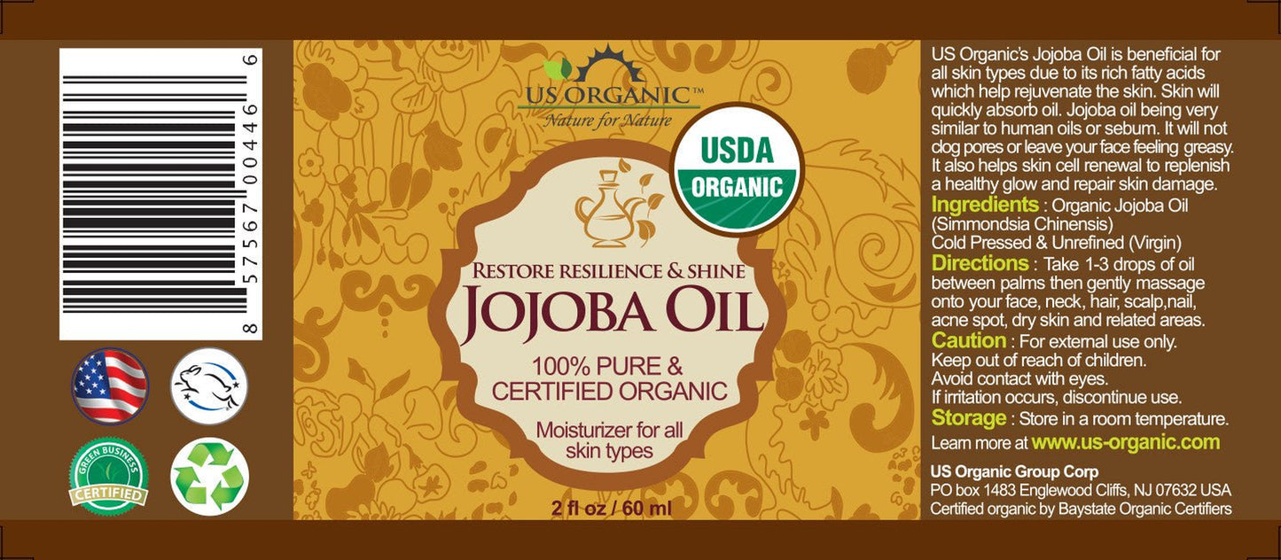 Jojoba Oil, 100% Pure Certified USDA Organic