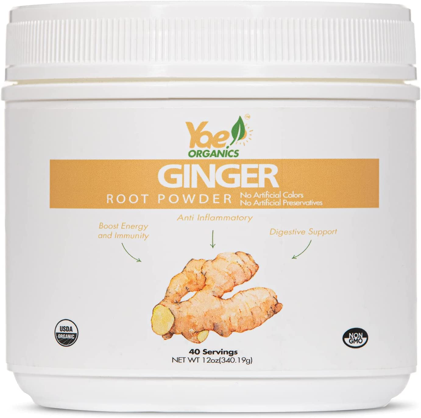 | Keto Organic Ginger Root Powder, 100% Pure Antioxidant Superfood Immunity Boost, Gluten Free Non GMO, No Artificial Additives, Preservatives or Sugar (12 Ounce (Pack of 1)) Powdered