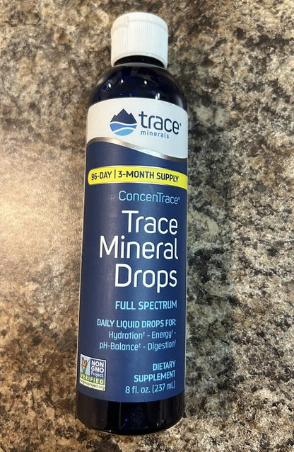 Trace Mineral Research Concentrace Mineral Drops 8 Oz Energy 3/28 Concentrate