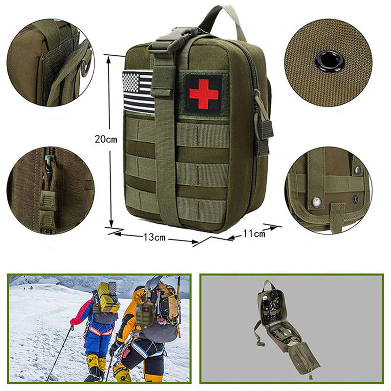 Survival First Aid Kit Survival Military Full Set Molle Outdoor Gear Emergency Kits Trauma Bag Camping Hiking IFAK Adventures