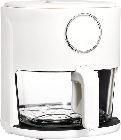 Glass Airfryer 1200W 4Qt Air Fryer: Glass Basket, Dishwasher Safe