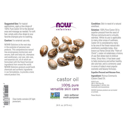 100% Pure Castor Oil for Skincare, 16 Oz