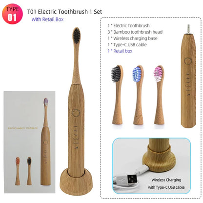 Bamboo Electric Toothbrush Intelligent Chargeable