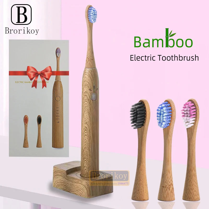 Bamboo Electric Toothbrush Intelligent Chargeable