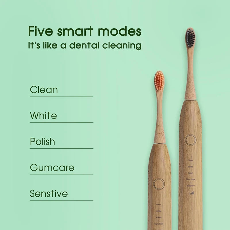 Bamboo Electric Toothbrush Intelligent Chargeable