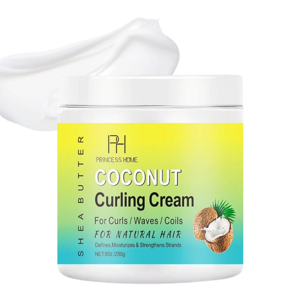 Coconut Oil Hair Cream Repair Damaged Dry Nourish Restore Soft Curly Hair