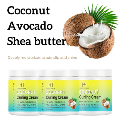 Coconut Oil Hair Cream Repair Damaged Dry Nourish Restore Soft Curly Hair