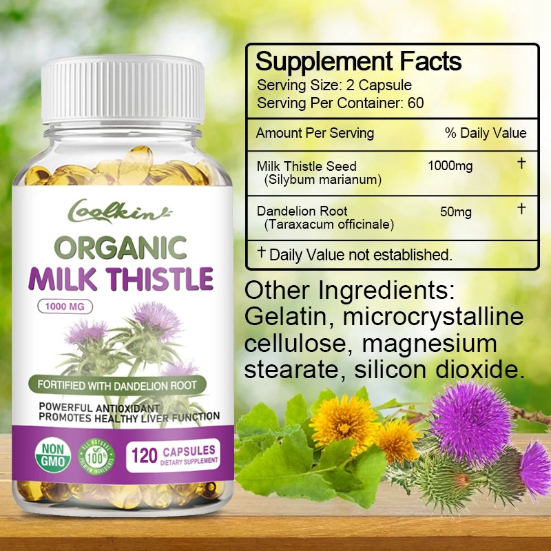 Milk Thistle 1000 Mg Silymarin and Dandelion Root